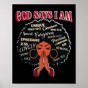 Gott sagt, ich bin afro-afrikanische nubische Frau Poster