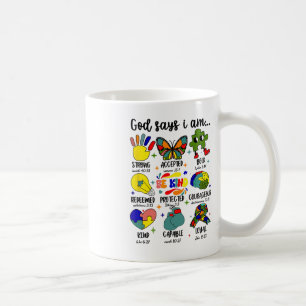 Gott sagt, ich bin Autismus Jesus Christliche Moti Kaffeetasse