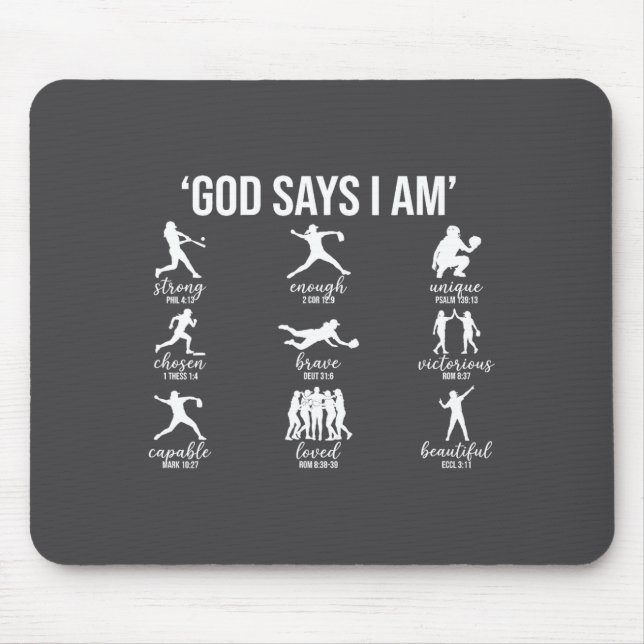 Gott sagt, ich bin Bibelvers religiös christlich S Mousepad (Vorne)