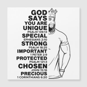 Gott sagt, ich bin Black King Melanin Man Bruh Bro Magnetkarte