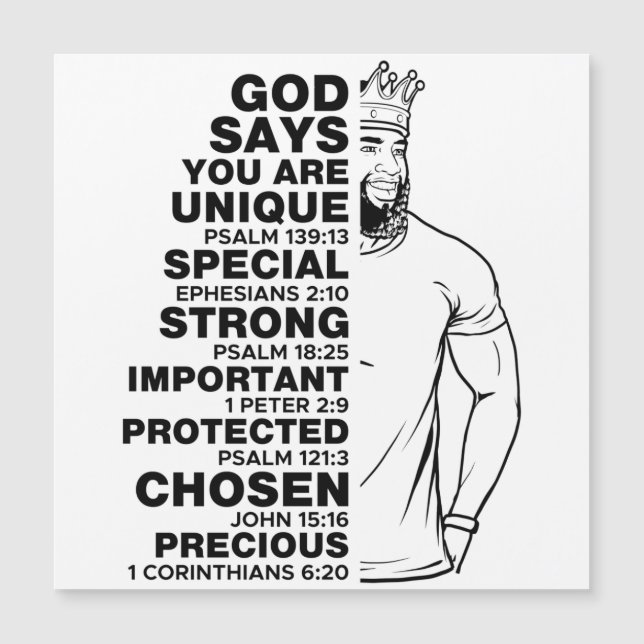 Gott sagt, ich bin Black King Melanin Man Bruh Bro Magnetkarte (Vorderseite)