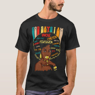 Gott sagt, ich bin Christlich Black Queen BHM BLM  T-Shirt