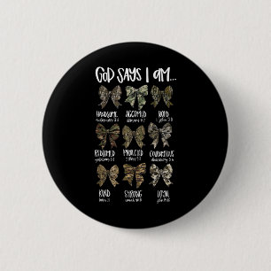 Gott sagt, ich bin christlich Jesus-Tarnung Coquet Button