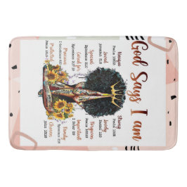 Gott sagt, ich bin Christlich Melanin Sista Black  Badematte