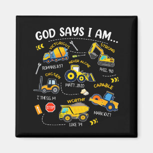 Gott sagt, ich bin christliche Bibelverse Jungen K Magnet