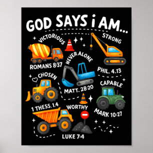 Gott sagt, ich bin christliche Bibelverse Jungen K Poster