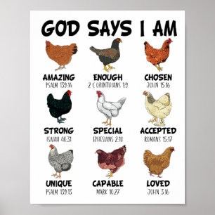 Gott sagt, ich bin Christliche Frauen Mädchen Kind Poster