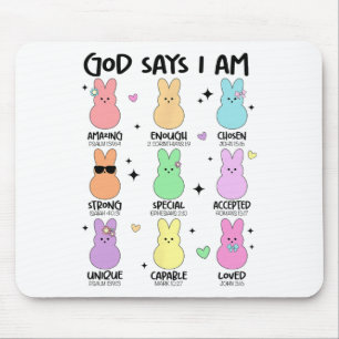 Gott sagt, ich bin christliche Jungen Mädchen Klei Mousepad
