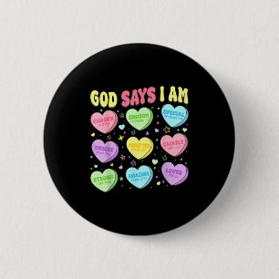 Gott sagt, ich bin Christliche Mädchen Kinder Klei Button