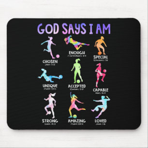 Gott sagt, ich bin christliche Mädchen-Teenager-Ki Mousepad