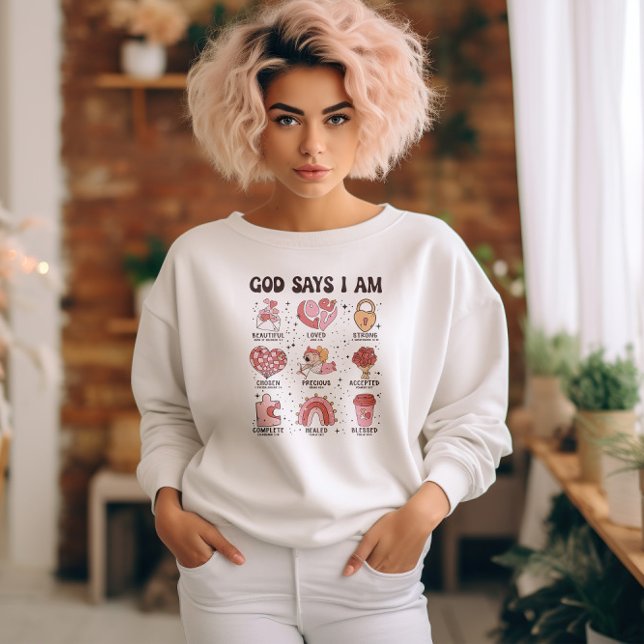 Gott sagt, ich bin der T - Shirt der Valentinische (God Says I am Valentine Bible Verses T-Shirt)