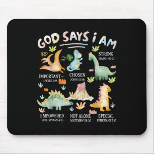 Gott sagt, ich bin Dinosaurier Bibelvers christlic Mousepad