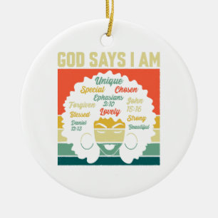 Gott sagt, ich bin einzigartig speziell auserwählt keramik ornament