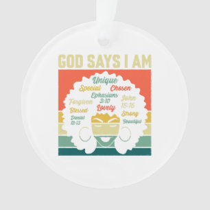 Gott sagt, ich bin einzigartig speziell auserwählt ornament