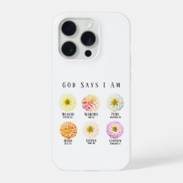 Gott sagt, ich bin florale Bestätigungsbibelstelle iPhone 15 Pro Hülle