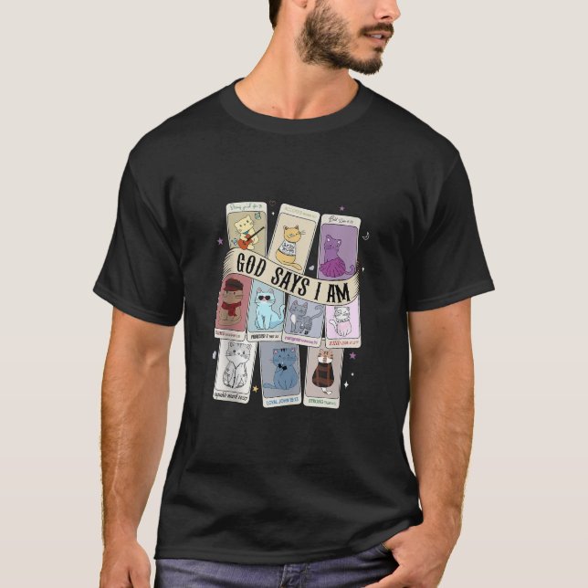 Gott sagt, ich bin froh Swiftmas Weihnachts-Tarot- T-Shirt (Vorderseite)