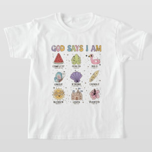 Gott sagt, ich bin grafischer T - Shirt für Kinder