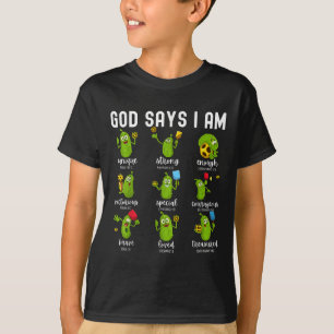 Gott sagt, ich bin Gurke Pickleball Bibelvers Chri T-Shirt