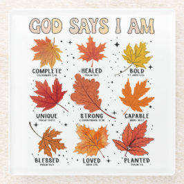 Gott sagt, ich bin Herbsternte Erntedank Spaß Glasuntersetzer