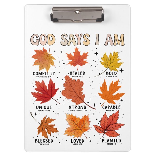 Gott sagt, ich bin Herbsternte Erntedank Spaß Klemmbrett (Vorderseite)