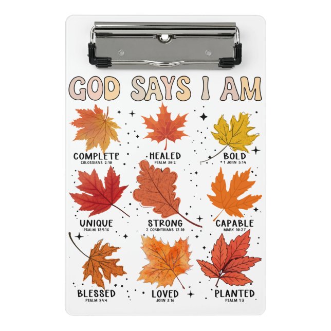 Gott sagt, ich bin Herbsternte Erntedank Spaß Mini Klemmbrett (Vorderseite)