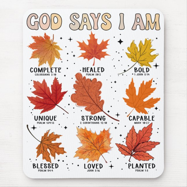 Gott sagt, ich bin Herbsternte Erntedank Spaß Mousepad (Vorne)