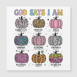 Gott sagt, ich bin Herbsternte fallen Blatt Hal Magnetkarte