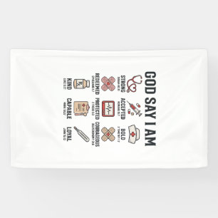 Gott sagt, ich bin Krankenpfleger Glaube Vintage G Banner