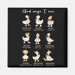 Gott sagt, ich bin lustiger christlicher Gans-Frau Magnet