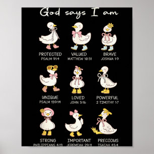 Gott sagt, ich bin lustiger christlicher Gans-Frau Poster