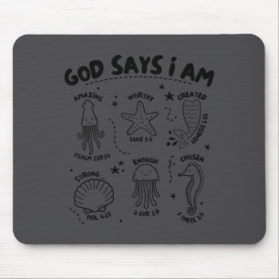 Gott sagt, ich bin Meerestier Lustig Christlich Ki Mousepad