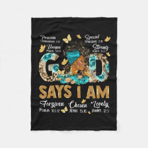 Gott sagt, ich bin Melanin Queen Black History Afr Fleecedecke