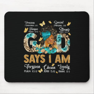 Gott sagt, ich bin Melanin Queen Black History Afr Mousepad
