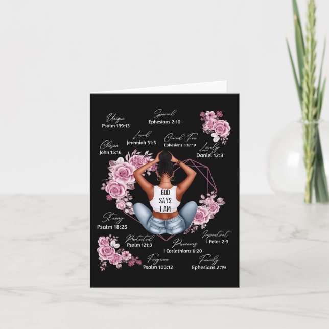 Gott sagt, ich bin Melanin Schwarze Geschichte Mon Karte (Vorderseite)