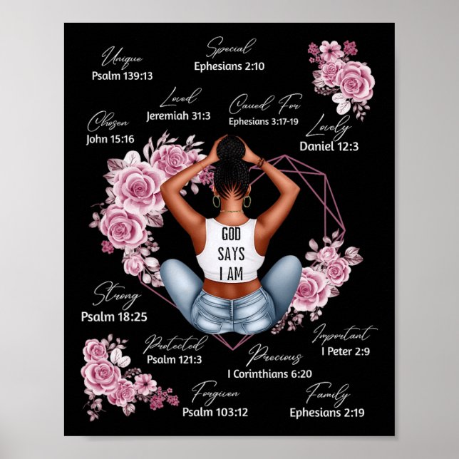 Gott sagt, ich bin Melanin Schwarze Geschichte Mon Poster (Vorne)