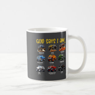 Gott sagt, ich bin Monster-Truck-Kleinkind-Bibelve Kaffeetasse