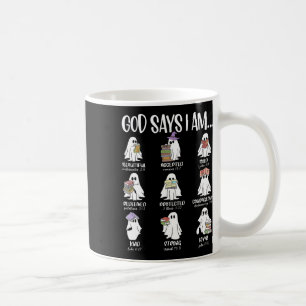 Gott sagt, ich bin Niedlich Ghost Reading Bücher H Kaffeetasse