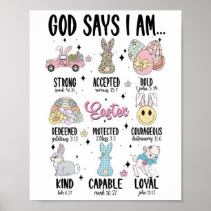 Gott sagt, ich bin Ostertag Lustig Christlich Reli Poster