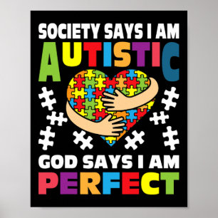 Gott sagt, ich bin perfekt - Autistisches Puzzle A Poster