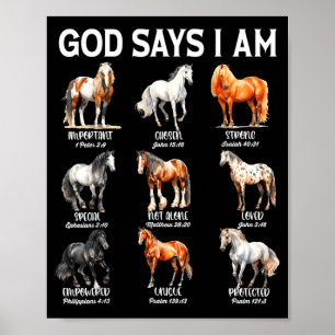 Gott sagt ich bin Pferd Christliches Mädchen Teena Poster