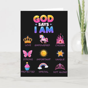 Gott sagt, ich bin Prinzessin Süße Jesus Teenager Karte