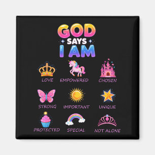 Gott sagt, ich bin Prinzessin Süße Jesus Teenager  Magnet