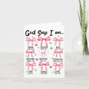 Gott sagt, ich bin rosa Coquette Christ Jesus glüc Karte