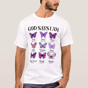 Gott sagt, ich bin Schmetterling Christlich Frauen T-Shirt
