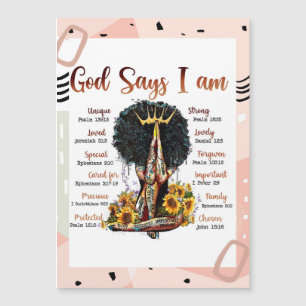 Gott sagt, ich bin schwarz Christlich Melanin Sist Magneteinladung