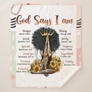 Gott sagt, ich bin schwarz Christlich Melanin Sist Sherpadecke