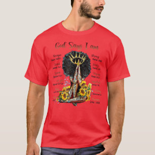 Gott sagt, ich bin schwarze Frauen Sonnenblumen Af T-Shirt