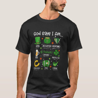 Gott sagt, ich bin St Patrick's Day Christliche Bi T-Shirt