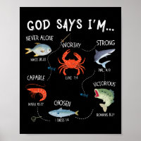Gott sagt, ich fische Christliche Fisher Bible Ver