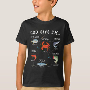 Gott sagt, ich fische Christliche Fisher Bible Ver T-Shirt